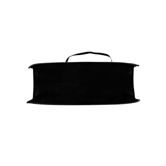 GUCCI Vintage G Square Logo Shoulder Bag Handbag Black Gold Suede [106264] - Picture 9 of 14